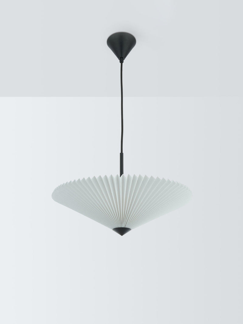 John Lewis pleated fan pendant light white 45cm, imported from the UK