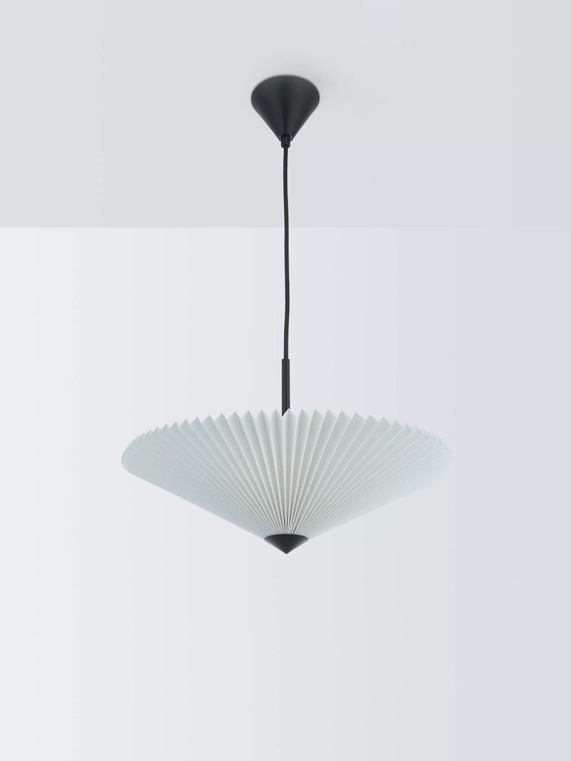 John Lewis pleated fan pendant light white 45cm, imported from the UK