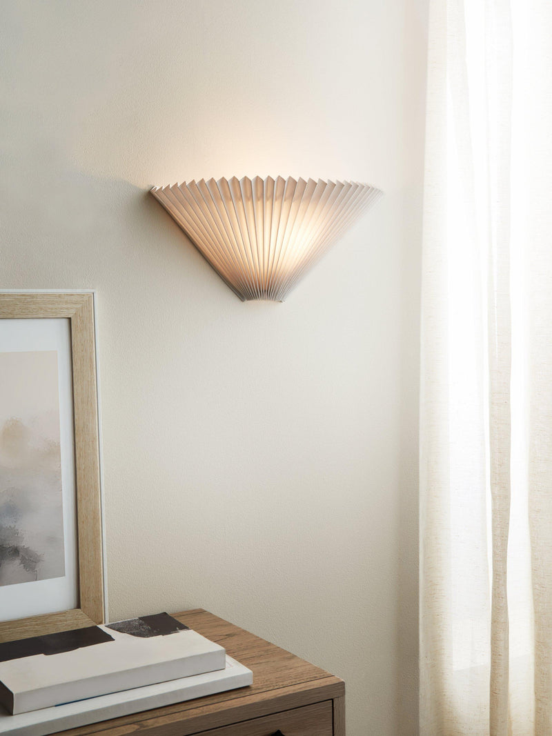 John Lewis Pleated Fan Wall Light White (British brand)