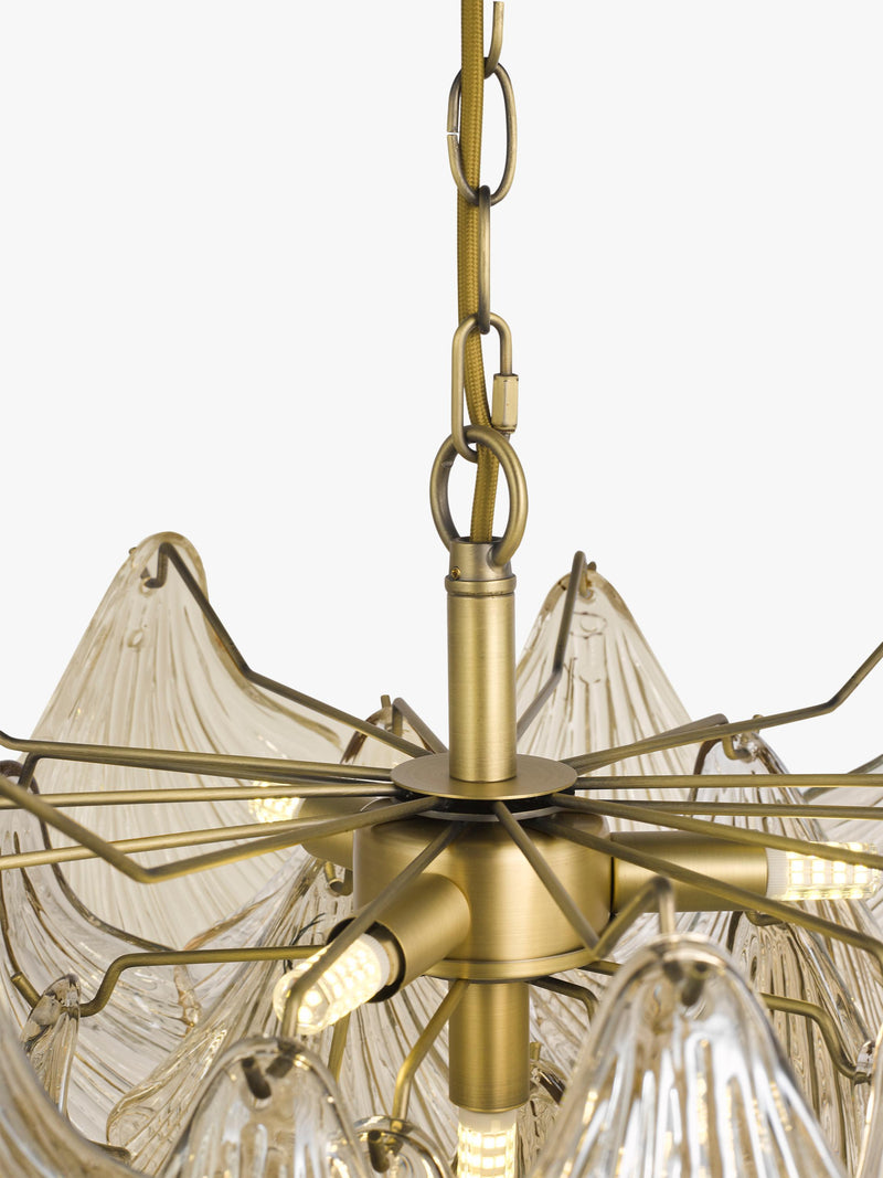 John Lewis Deco Shell pendant light champagne, imported from the UK