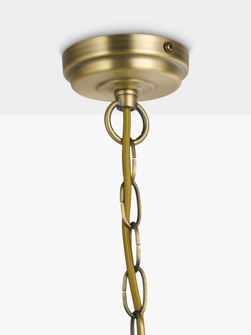 John Lewis Deco Shell pendant light champagne, imported from the UK