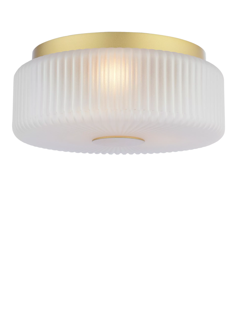 John Lewis Ripley Glass Flush Ceiling Light, Frosted, 30cm