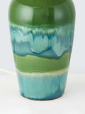 John Lewis Hugo ceramic table lamp in green reactive glaze, UK version