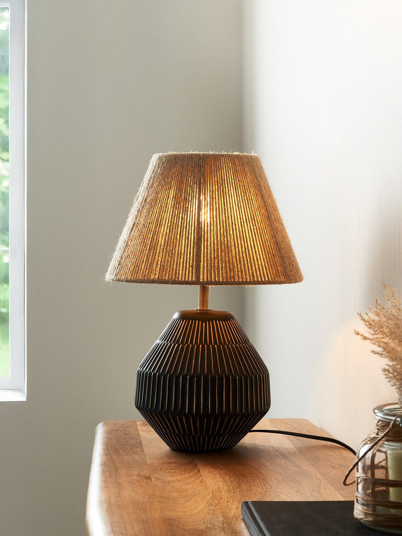 John Lewis ceramic table lamp Charcoal medium (British brand)