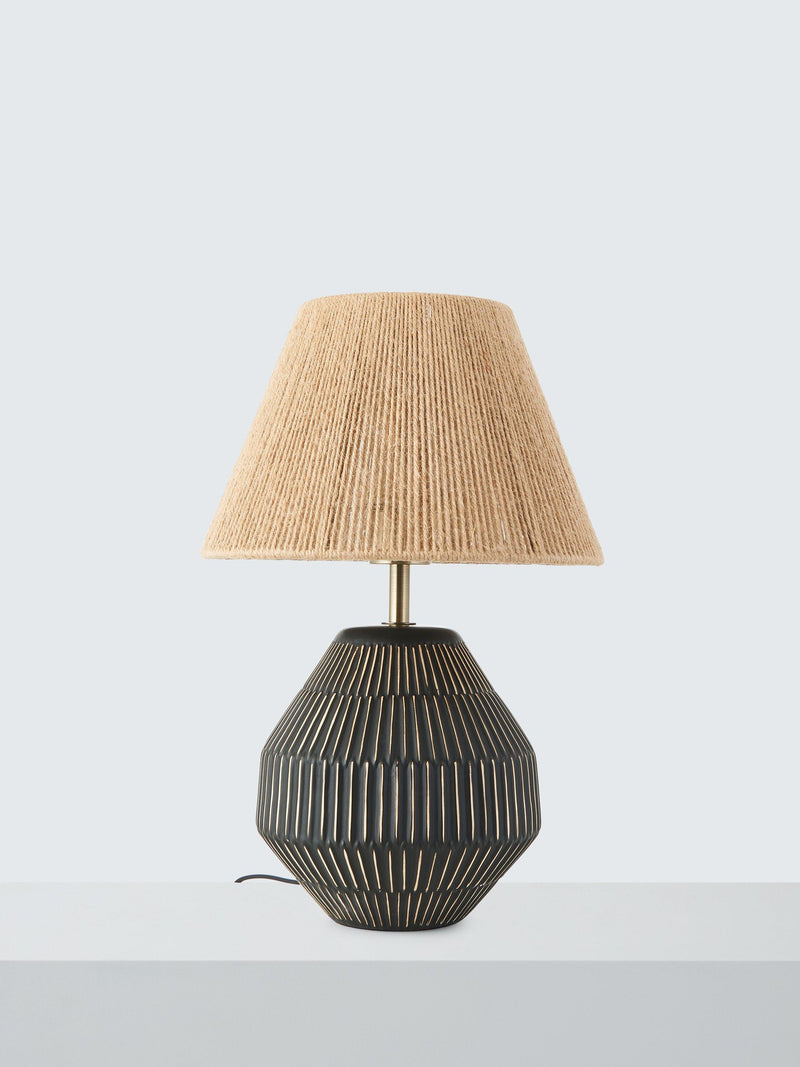 John Lewis ceramic table lamp Charcoal medium (British brand)