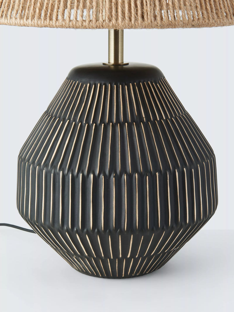 John Lewis ceramic table lamp Charcoal medium (British brand)