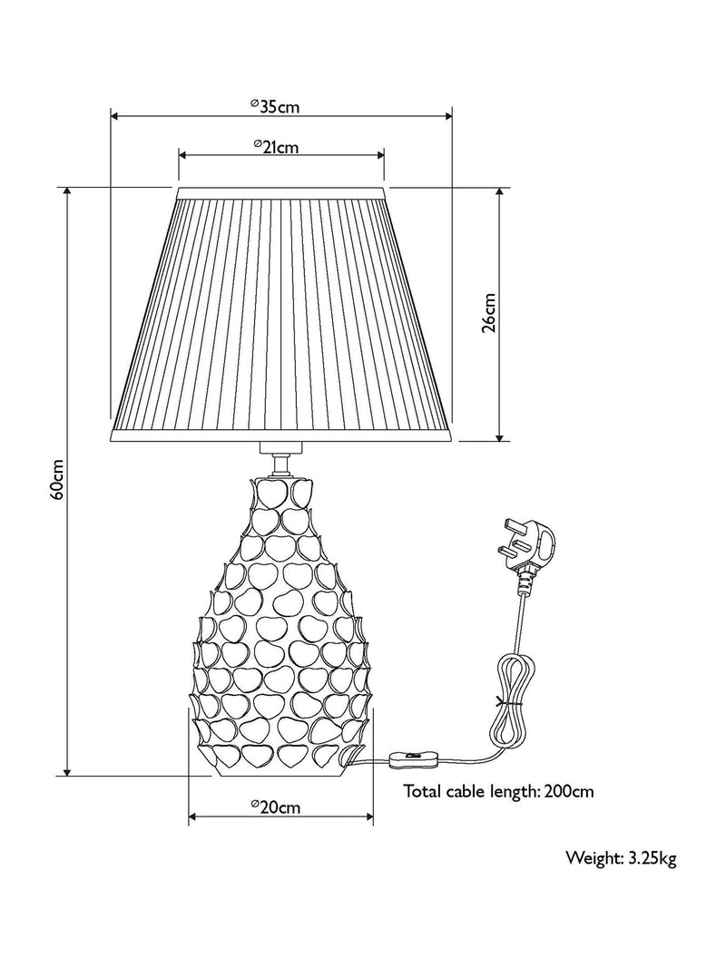 John Lewis Yesenia green ceramic table lamp - British product