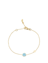 John Lewis Auree Salina Blue Topaz and Disc Chain Bracelet, 16-19cm- Buy online at McGrocer