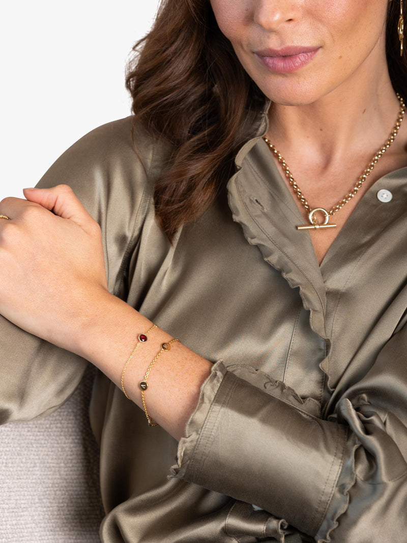 Auree Salina garnet disc chain bracelet (British brand)