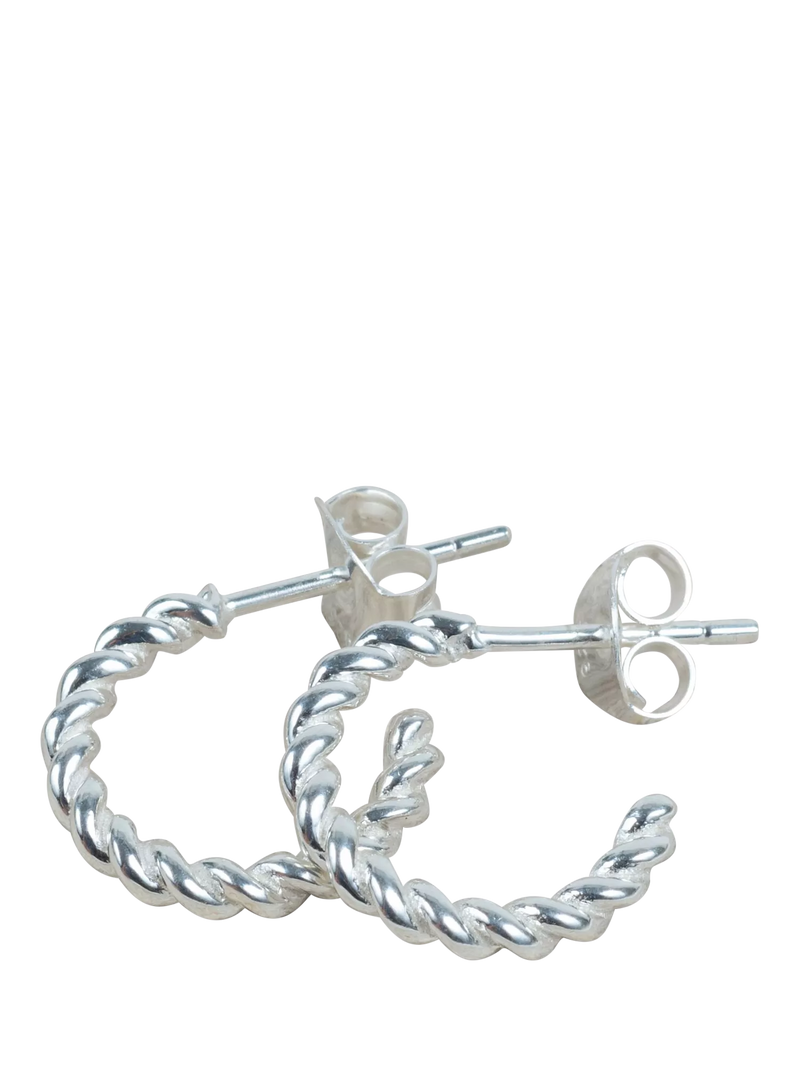 Auree Alhambra mini piccolo twisted hoop earrings silver (British brand)