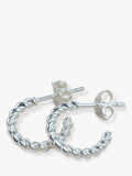 Auree Alhambra mini piccolo twisted hoop earrings silver (British brand)