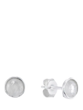 Auree moonstone stud earrings sterling silver 6mm - British product