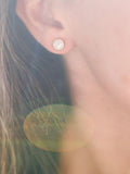 Auree moonstone stud earrings sterling silver 6mm - British product