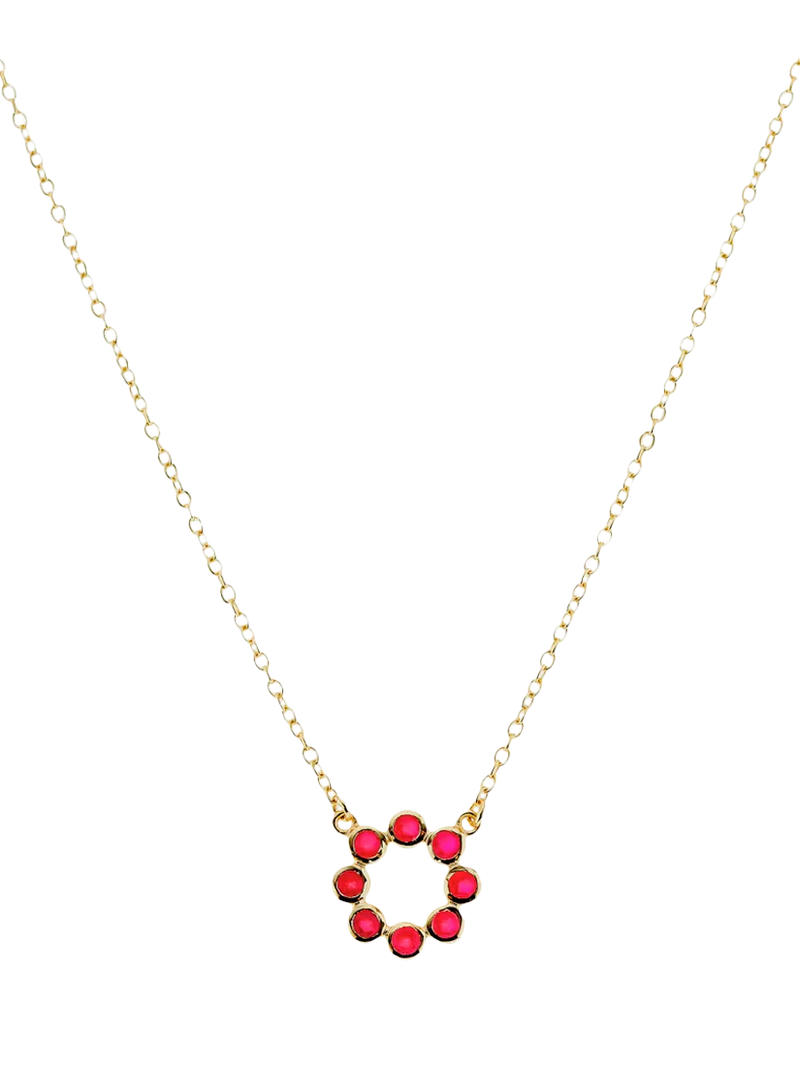 Auree Ortigia Gemstone Circle Pendant Necklace