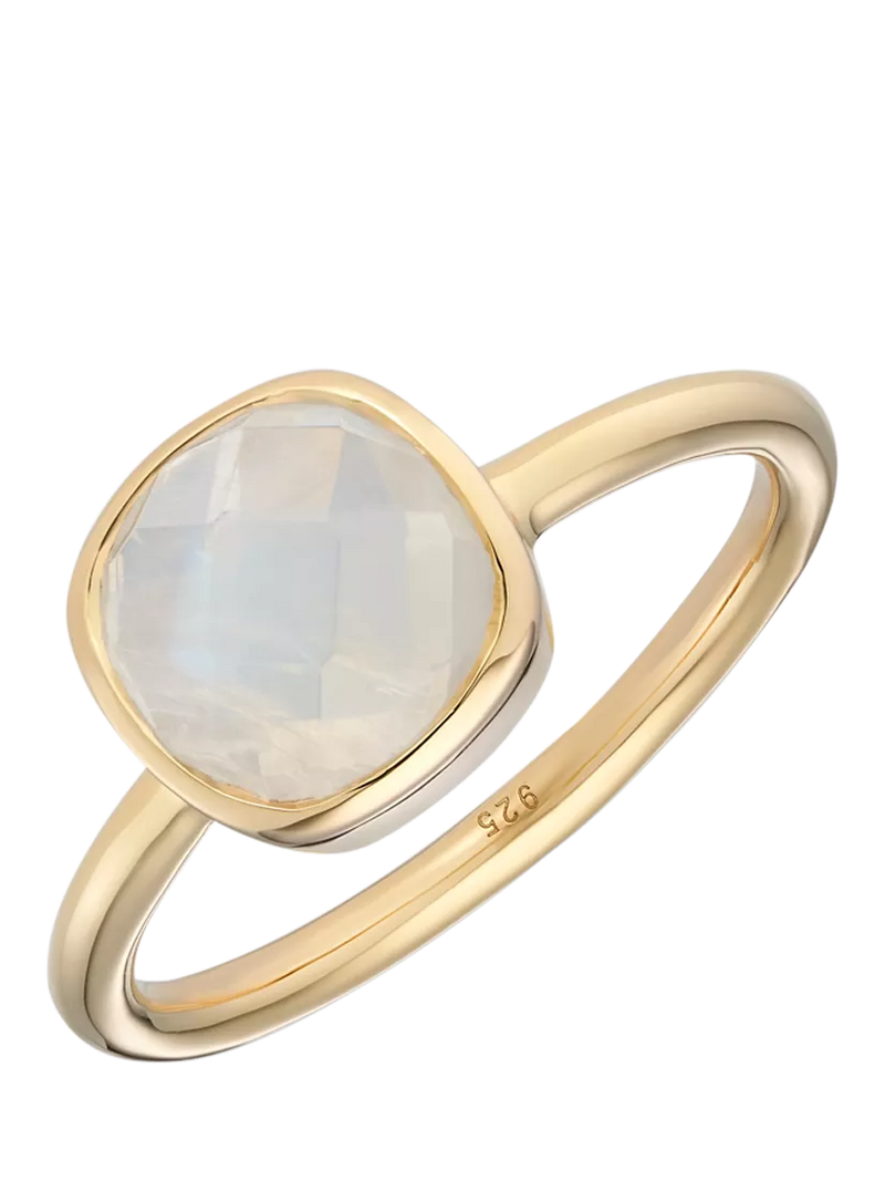 Bague cocktail coussin Auree en argent sterling plaqué or, version UK