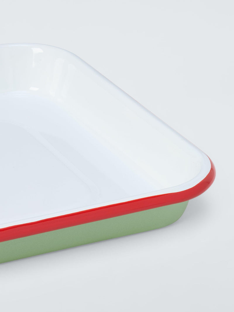 John Lewis enamel baking tray 33cm white multi - British product