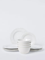 John Lewis John Lewis Dot Stoneware Dinnerware Set, 12 Piece, White- Buy online at McGrocer