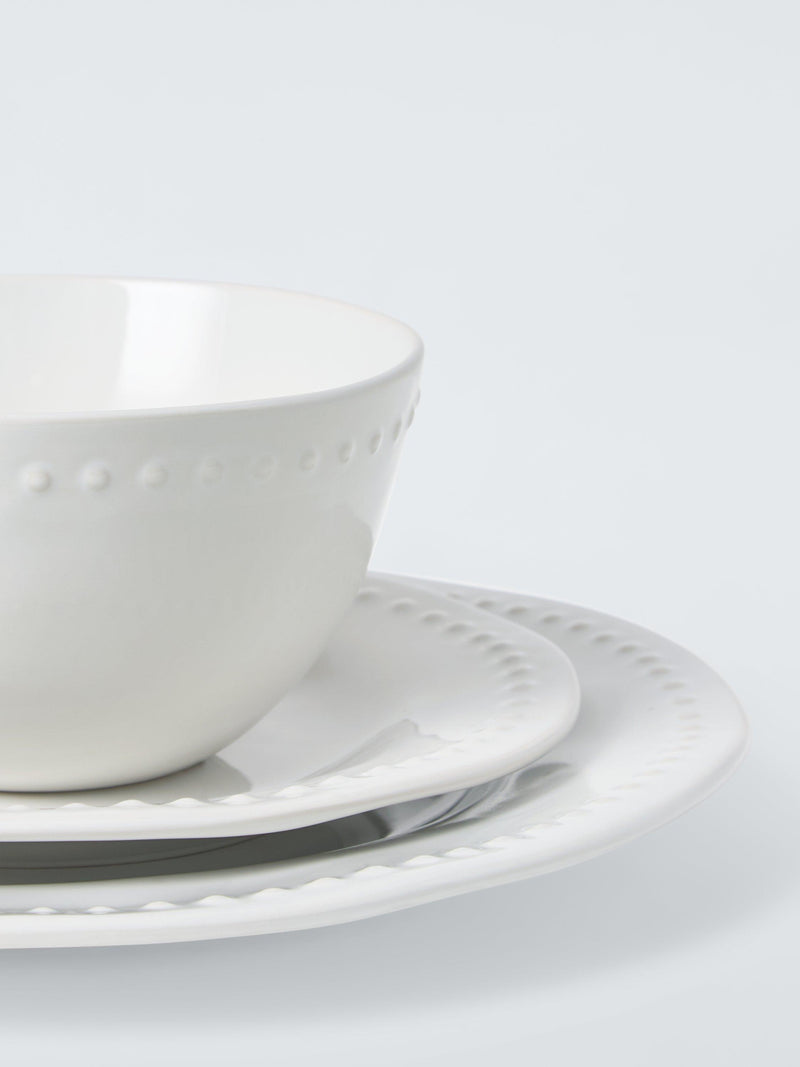 John Lewis white stoneware dinnerware set 12 piece (British brand)