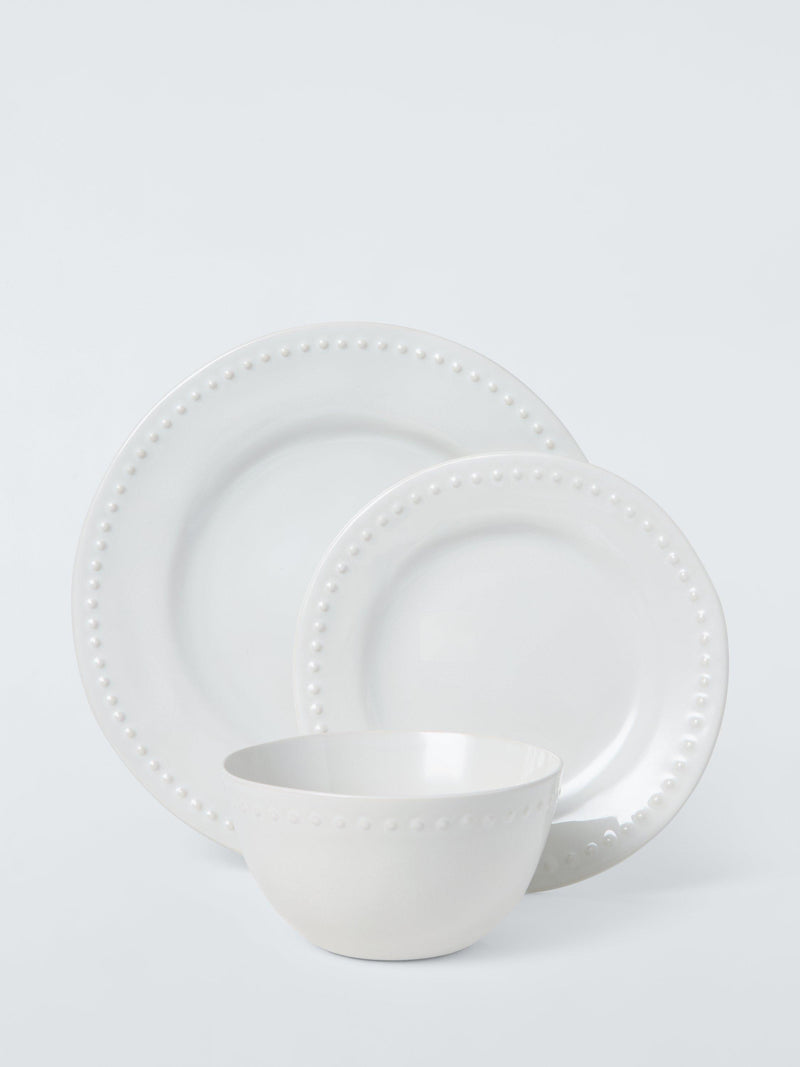 John Lewis white stoneware dinnerware set 12 piece (British brand)