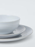 John Lewis stoneware dinnerware set in ice blue, 12 piece (British brand)