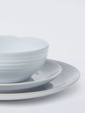 John Lewis stoneware dinnerware set in ice blue, 12 piece (British brand)