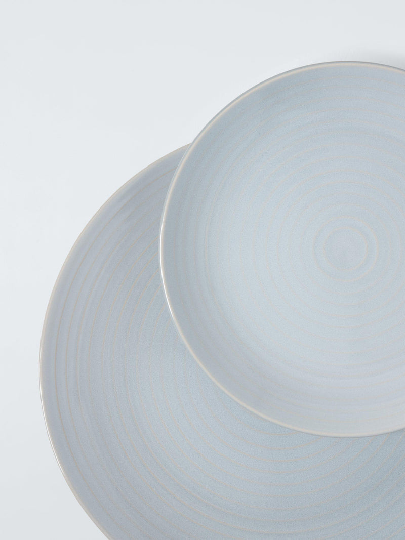 John Lewis stoneware dinnerware set in ice blue, 12 piece (British brand)