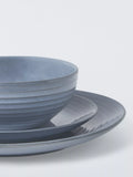 John Lewis Ripple stoneware dinnerware set Salt Grey 12 piece (British brand)