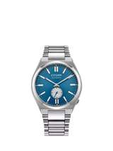 John Lewis Citizen NK5010-51L Tsuyosa Small Seconds Automatic Unisex Bracelet Watch, Silver/Blue, 40mm- Buy online at McGrocer