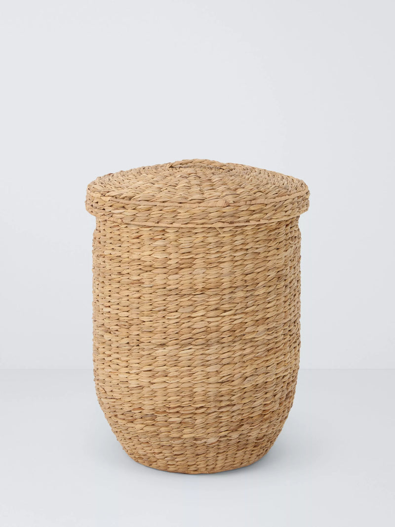 John Lewis natural bulrush laundry basket, imported from the UK