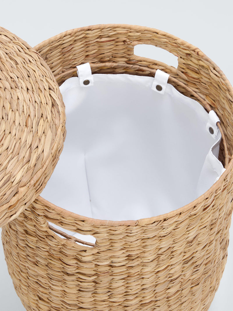 John Lewis natural bulrush laundry basket, imported from the UK