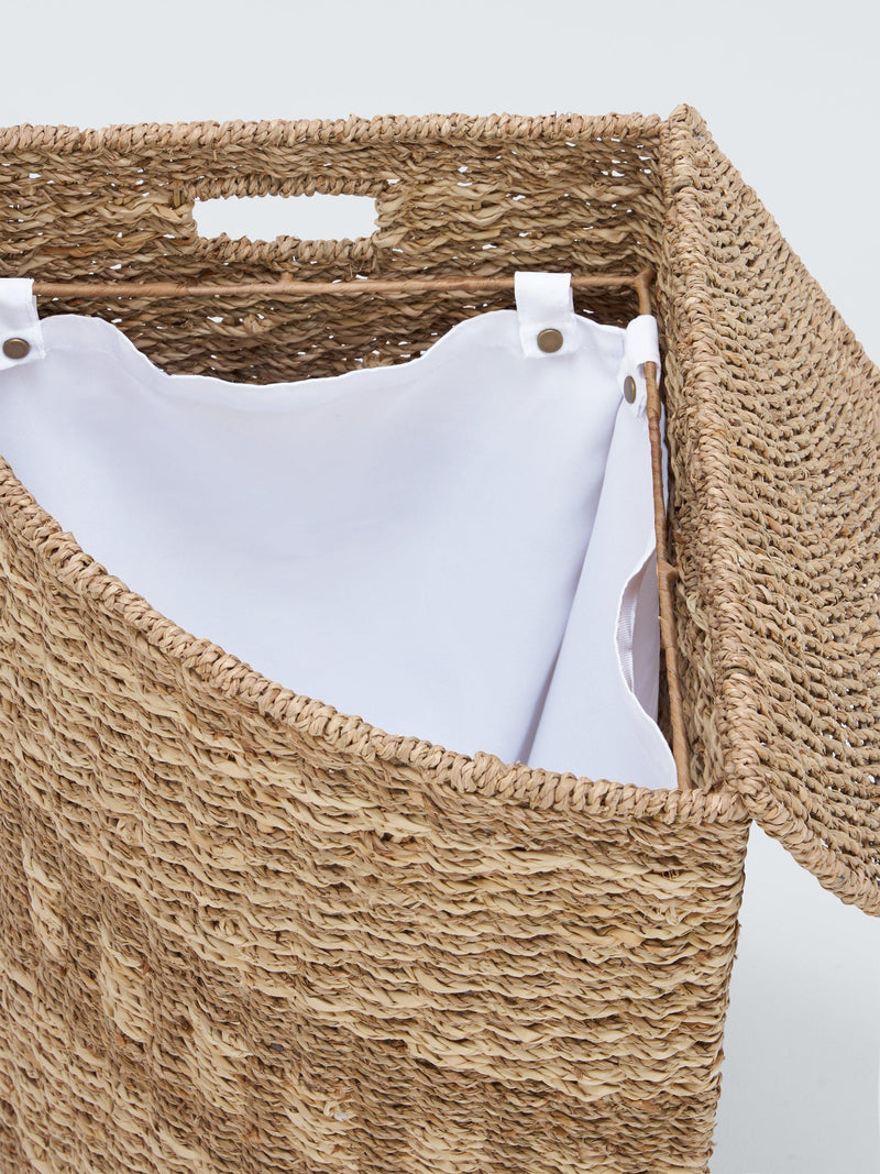 John Lewis natural seagrass corner laundry basket (British brand)