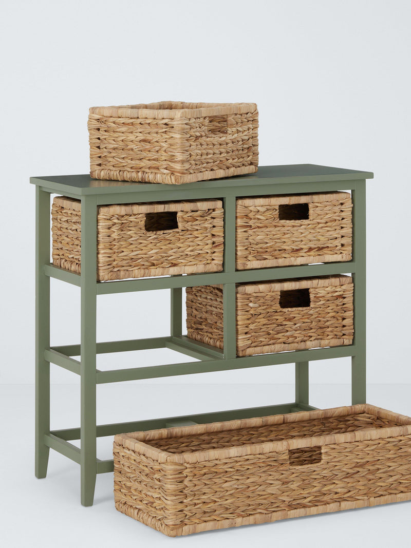 John Lewis sage bathroom storage unit with bulrush drawers, UK version