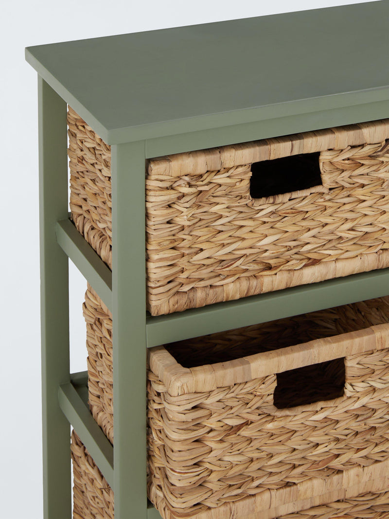 John Lewis sage bathroom storage unit with bulrush drawers, UK version