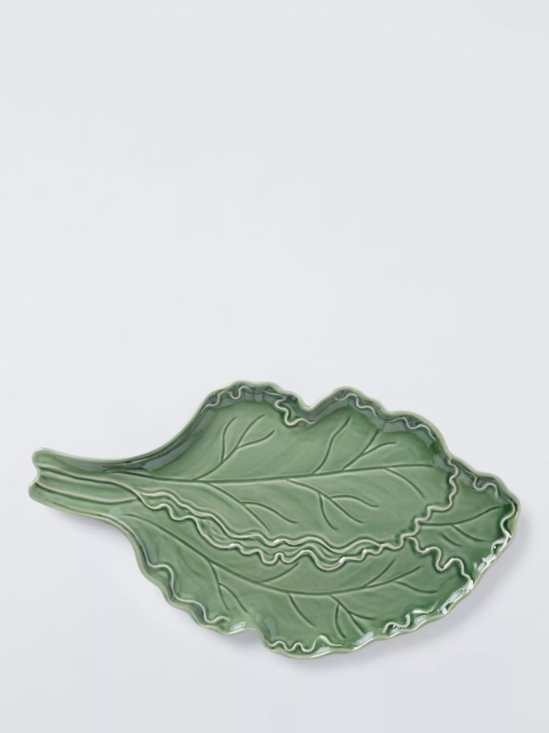 John Lewis x Deliciously Ella kale-shaped stoneware platter 40cm (British brand)