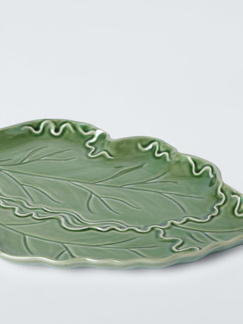 John Lewis x Deliciously Ella kale-shaped stoneware platter 40cm (British brand)