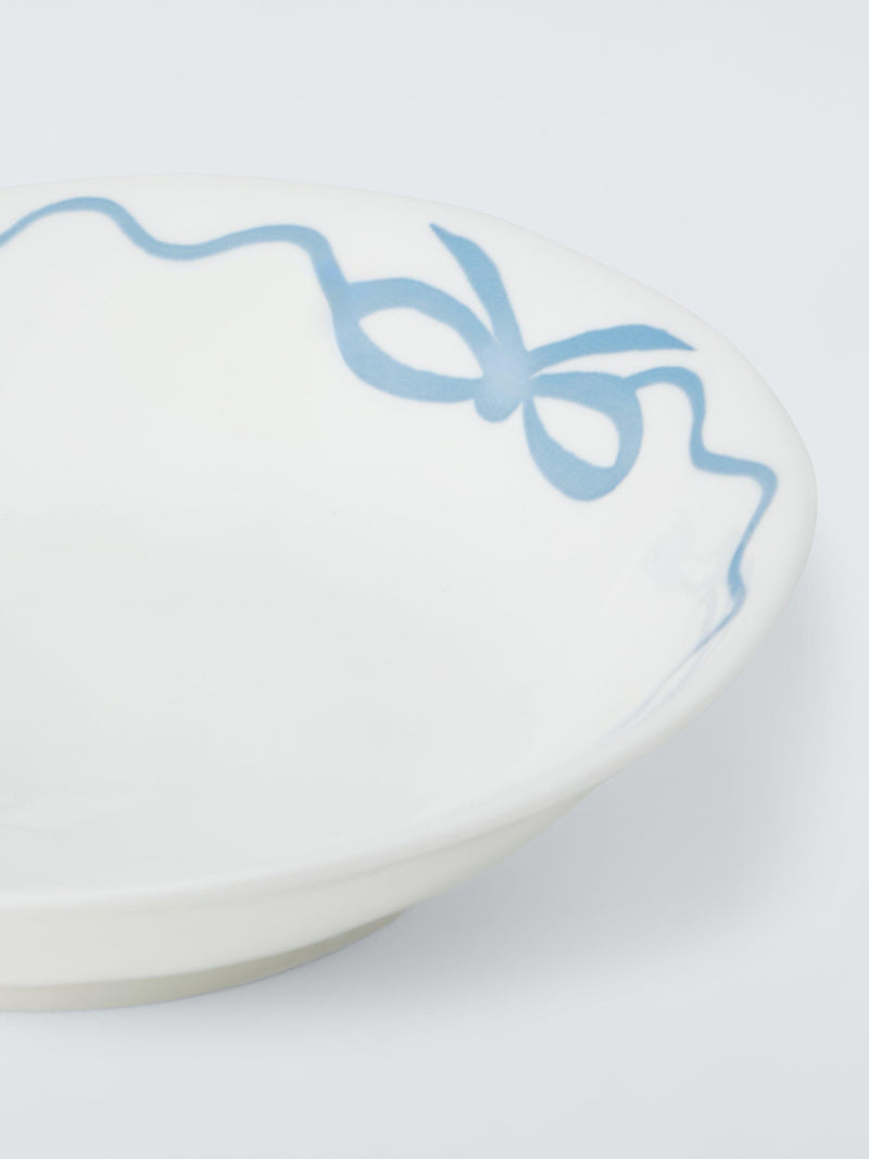John Lewis Flora Bow fine china pasta bowl 21.5cm blue (British brand)