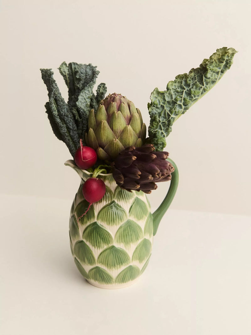 John Lewis Deliciously Ella hand-painted artichoke stoneware jug 1.4L - British product