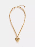 Mint Velvet hammered heart pendant necklace, imported from the UK