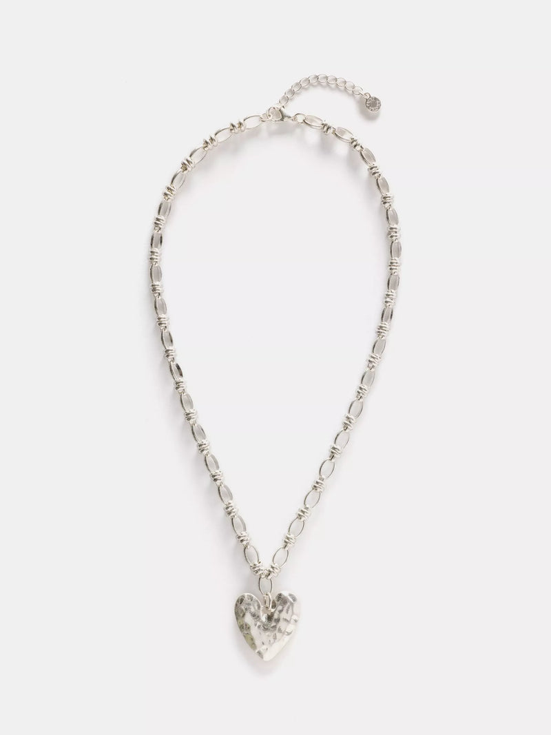 Mint Velvet Hammered Heart Pendant Necklace