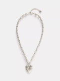 Mint Velvet Hammered Heart Pendant Necklace