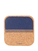 John Lewis LIGA Ocean Organic Cork Coaster, Set of 4, Blue- Buy online at McGrocer