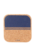LIGA blue organic cork coasters set of 4 (British brand)