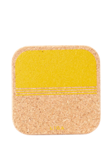John Lewis LIGA Beach Organic Cork Coaster Set of 4 Yellow- Buy online at McGrocer