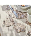 LIGA cork coaster set of 4 flower shaped, UK version