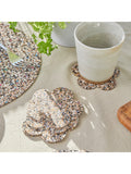 LIGA cork coaster set of 4 flower shaped, UK version