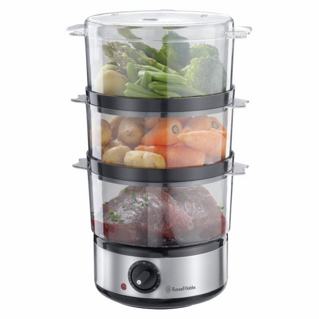 Russell Hobbs 3-tier plastic food steamer 7L (British brand)