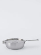 John Lewis John Lewis 5-Ply Thermacore Stainless Steel Uncoated Chef Pan with Lid & Helper Handle, 26cm- Buy online at McGrocer