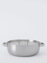 John Lewis John Lewis 5-Ply Thermacore Stainless Steel Uncoated Chef's Pan & Lid, 30cm- Buy online at McGrocer