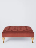 John Lewis Classic Square Footstool rust velvet, imported from the UK