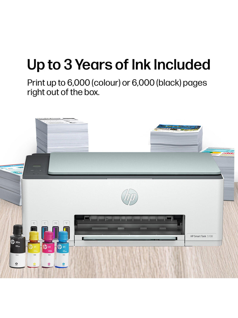 HP Smart Tank 5108 all-in-one wireless printer, UK version